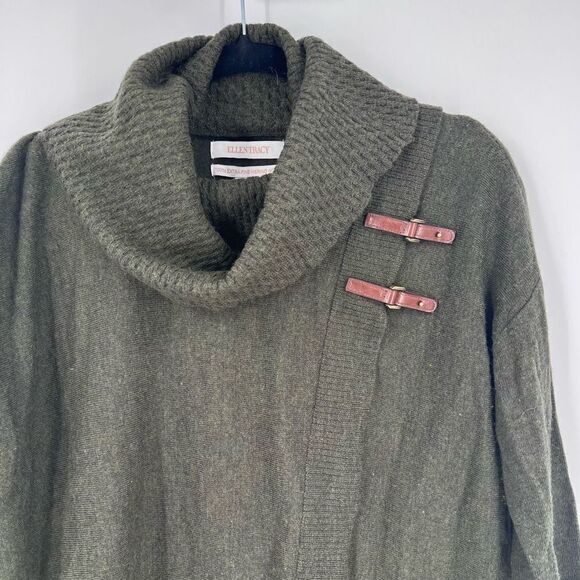 Ellen Tracy Merino Wool Buckle Sweater Turtleneck - Picture 3 of 7
